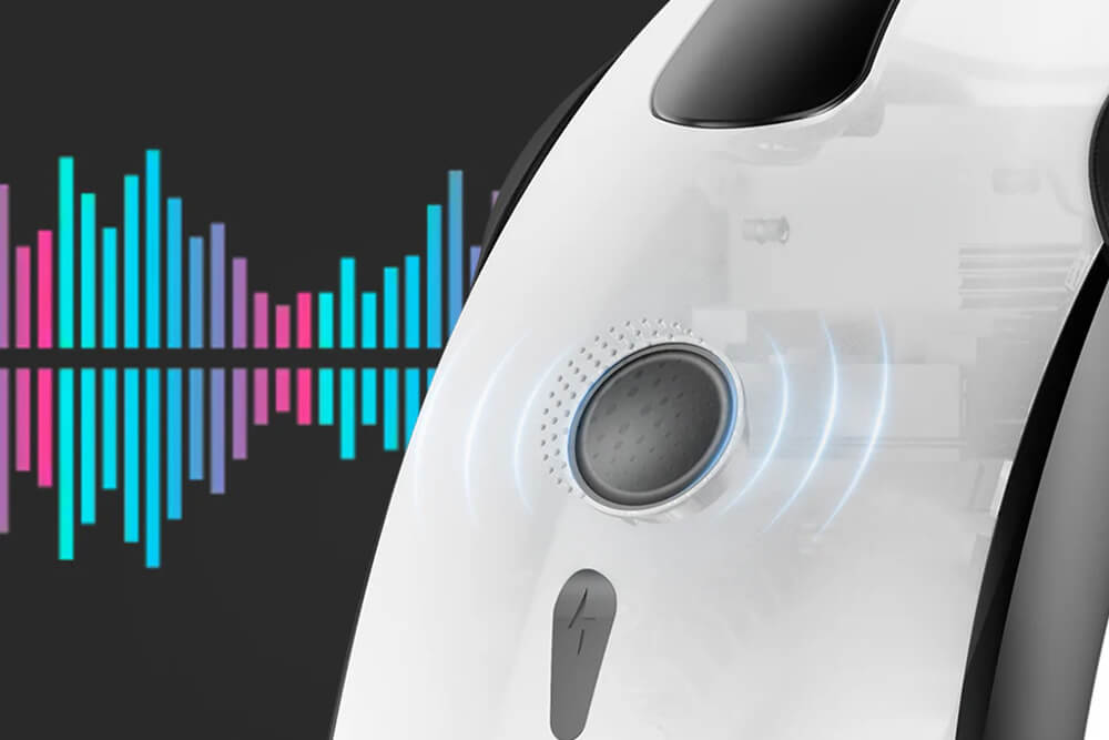 Illustrative image showing the Inmotion E20 electric unicycle's speaker feature.