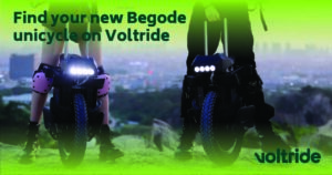 Girls on a mountain with Begode (Gotway) e-unicycles – Voltride promotion banner for premium e-unicycles.